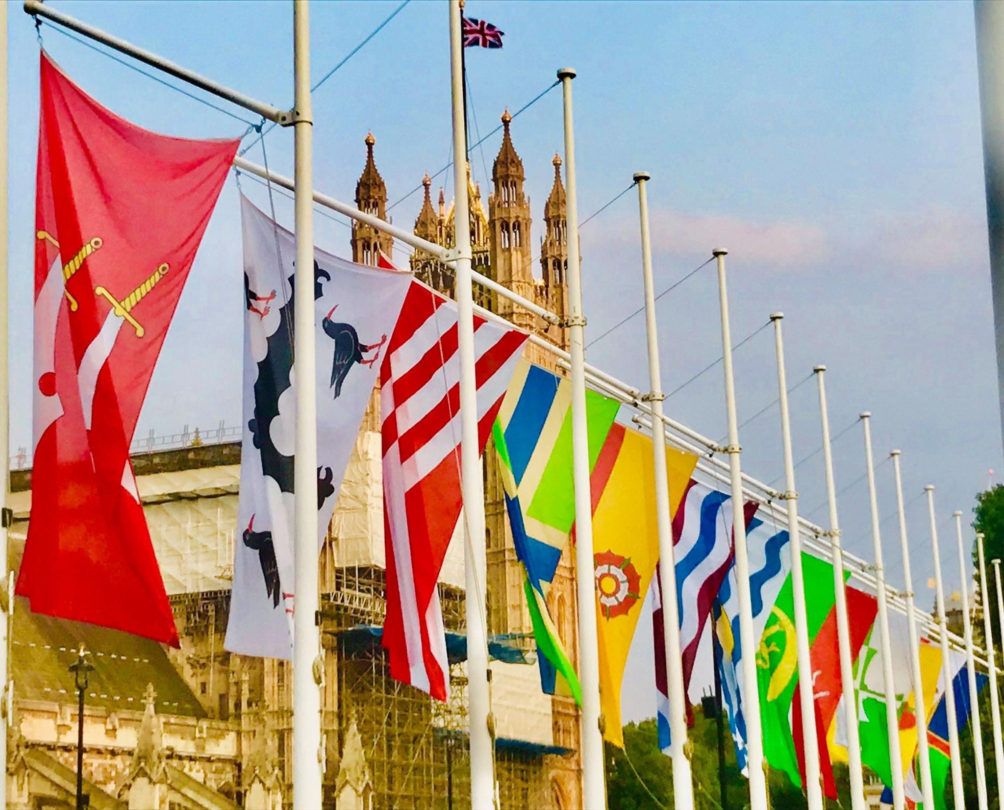 The flags of 52 historic counties will fly proudly at the heart of government today as the nation celebrates our shared heritage to mark Historic County Flag Day.