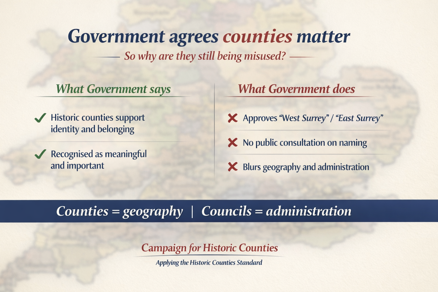 Gov’t says Counties Matter: So Why Still Misuse Them?