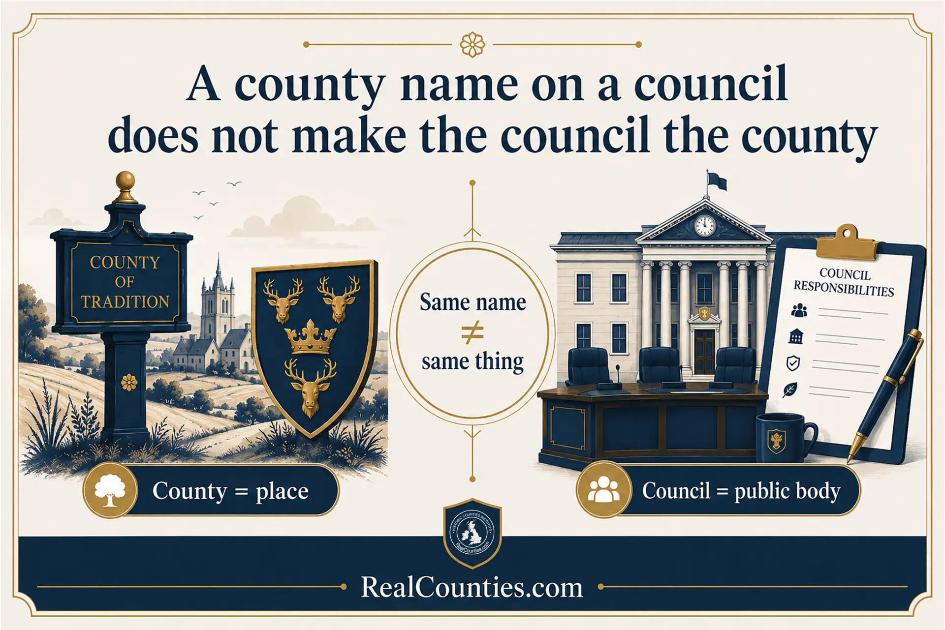 Why a council with a county name is not the county